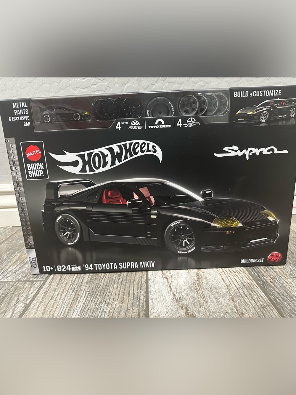 Hot Wheels Brick Shop '94 Toyota Supra MKIV Building Set - Black
